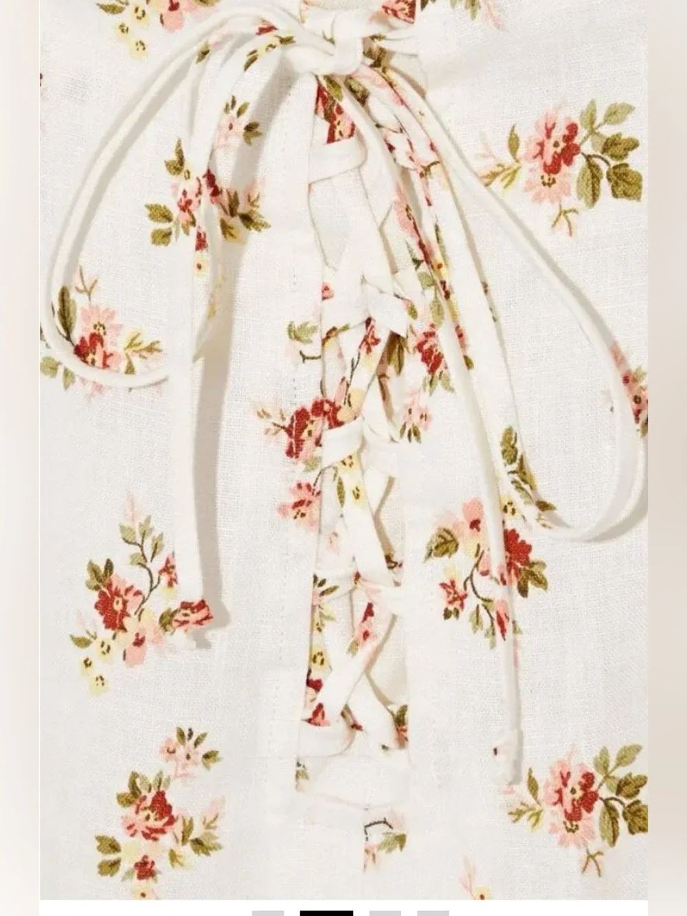 Creed Lace-Up Floral-Print Linen Pants SZ 4